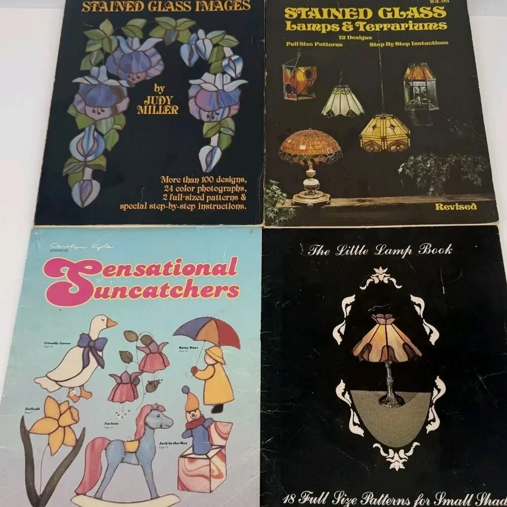 Lot 4 Stained Glass Lamps Terrariums Nature Luciano Miller Vtg Paperback Books